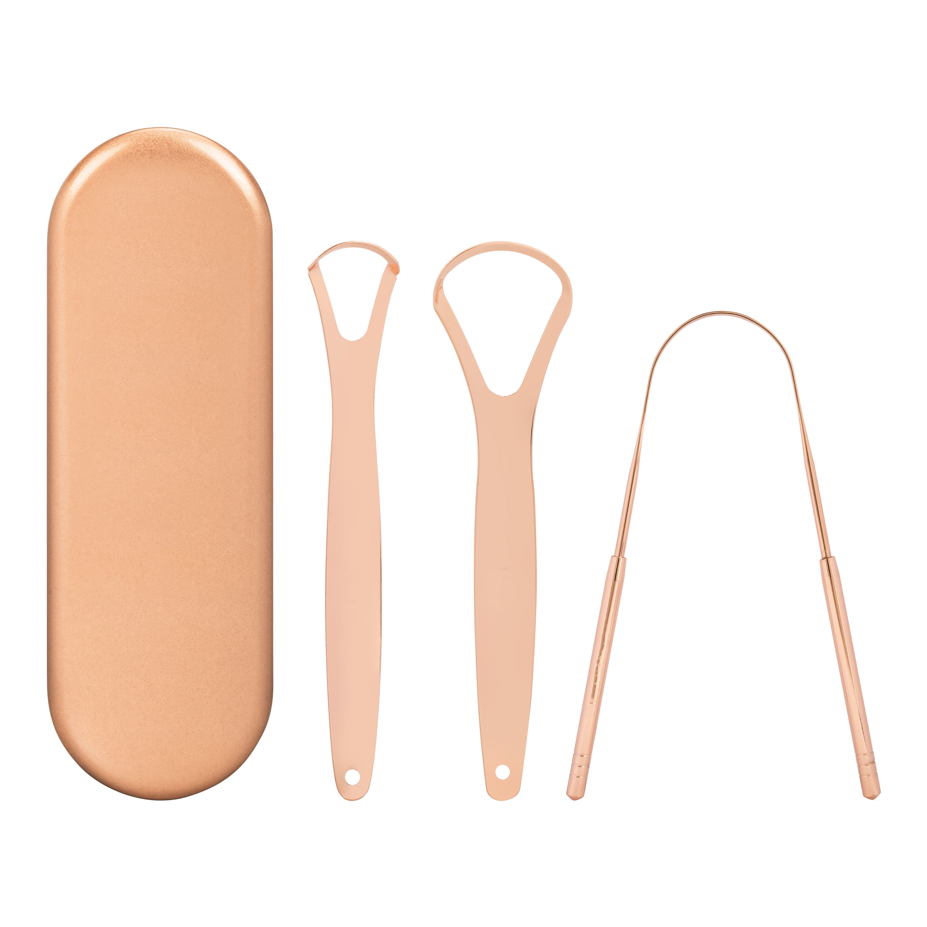 Premium Stainless Steel Tongue Scraper (Rose Gold)