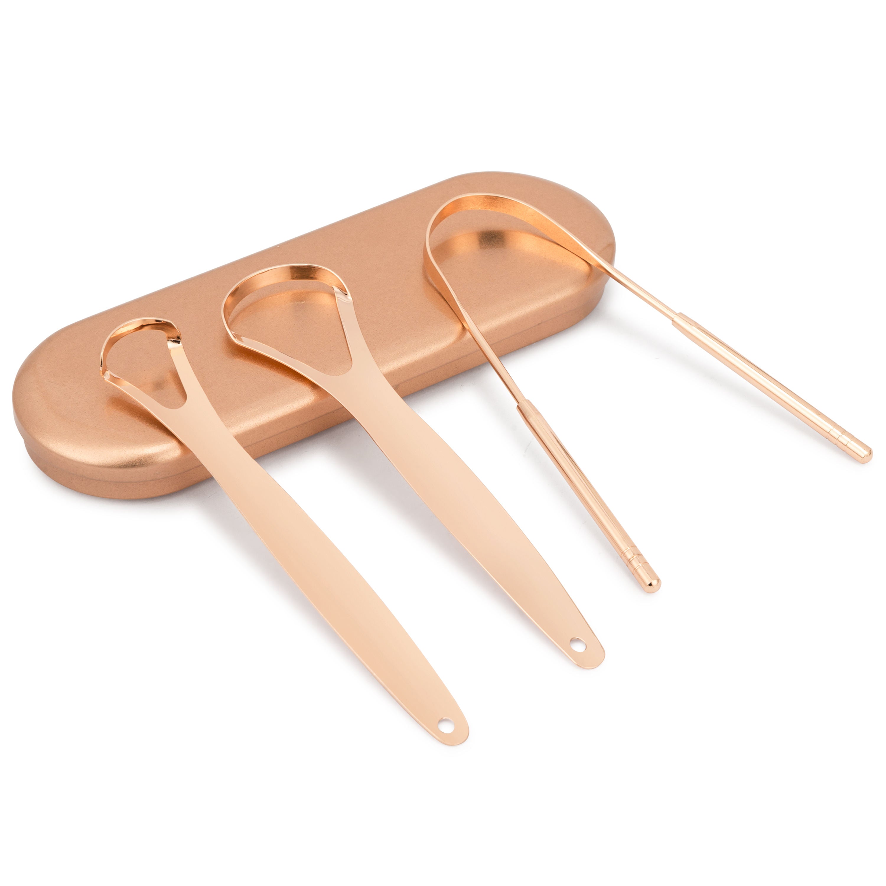 Premium Stainless Steel Tongue Scraper (Rose Gold)