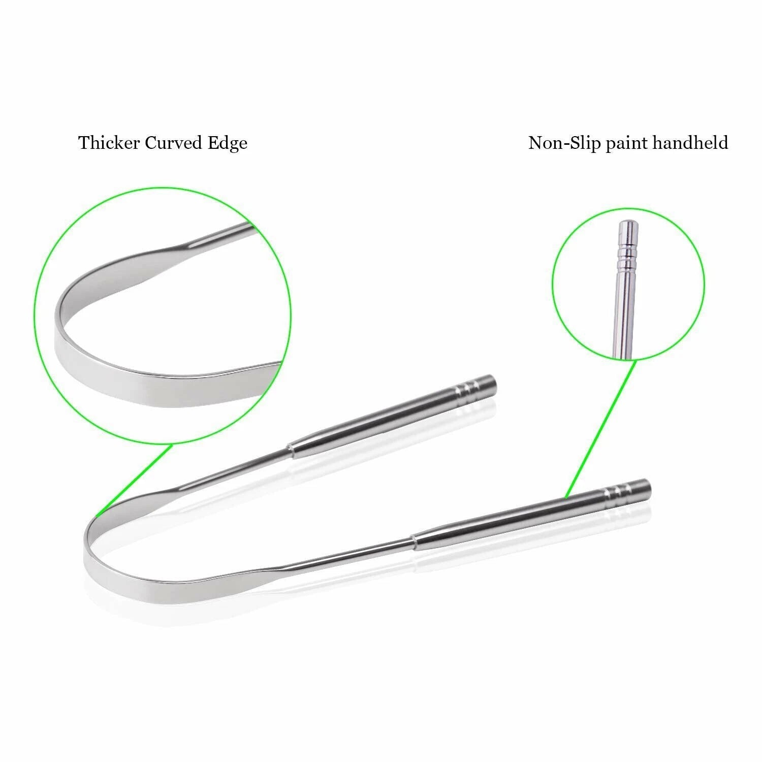 Premium Stainless Steel Tongue Scraper (3-Piece Hygiene Set)